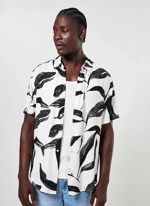 camisa off-white floral preto camisa off-white floral preto