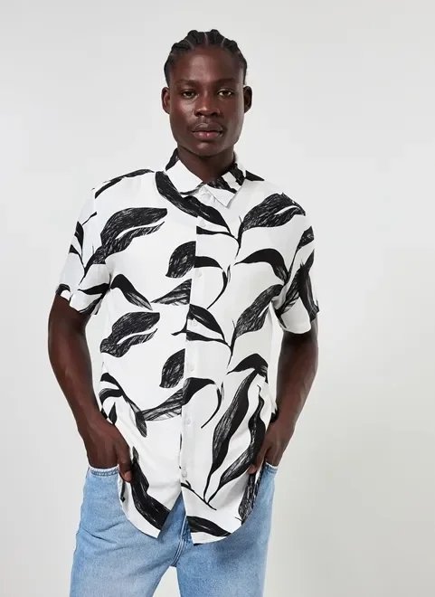 camisa off-white floral preto camisa off-white floral preto