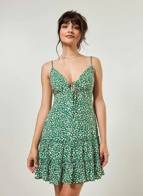 vestido rodadinho verde floral vestido rodadinho verde floral