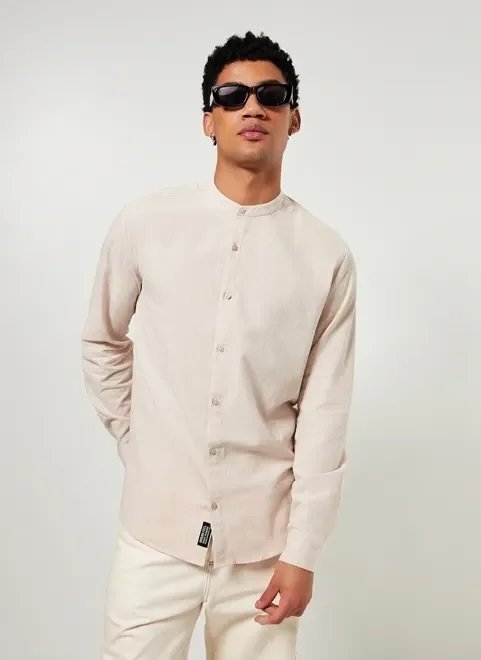 camisa manga longa clara gola padre camisa manga longa clara gola padre