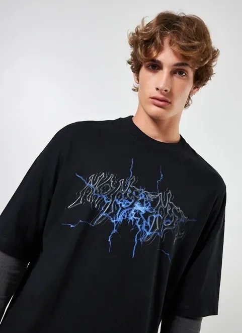 camiseta oversized preta nonsense camiseta oversized preta nonsense