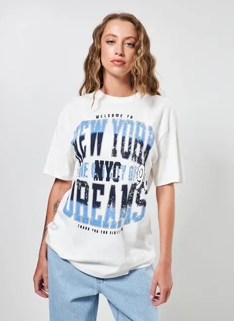 camiseta oversized off-white new york camiseta oversized off-white new york