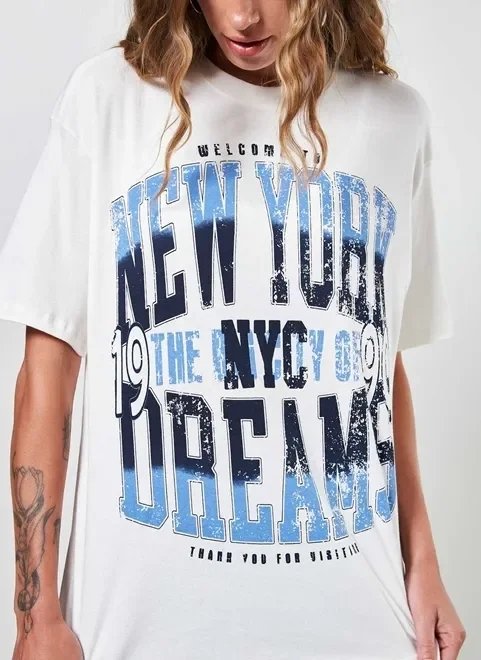 camiseta oversized off-white new york camiseta oversized off-white new york