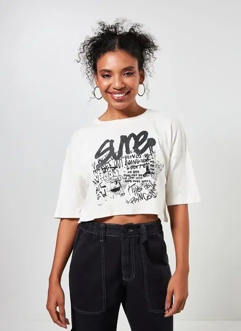 camiseta cropped grafite com brilho camiseta cropped grafite com brilho