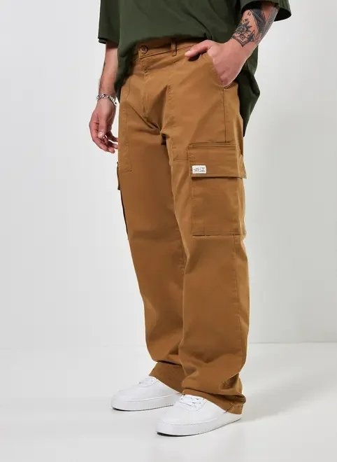 calça reta cargo em sarja caqui calça reta cargo em sarja caqui