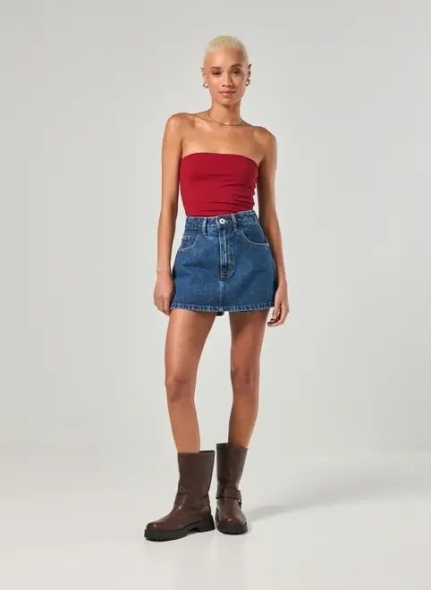 short saia jeans básico short saia jeans básico
