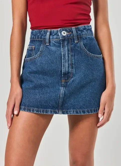short saia jeans básico short saia jeans básico