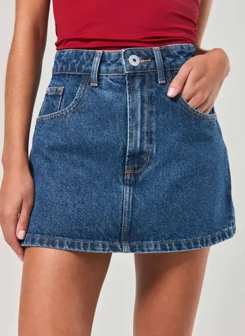 short saia jeans básico short saia jeans básico