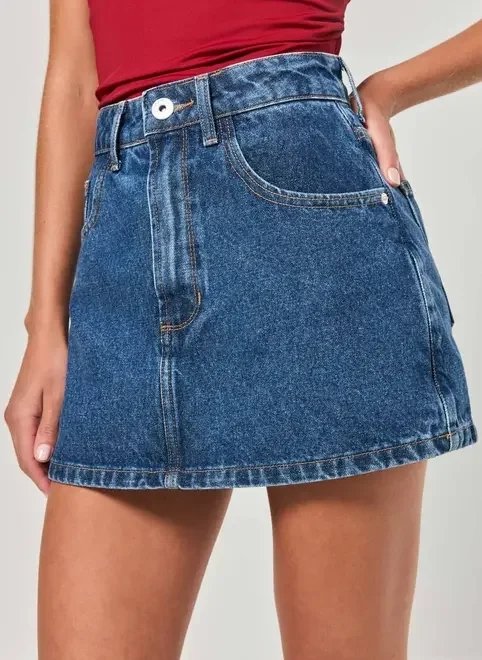 short saia jeans básico short saia jeans básico