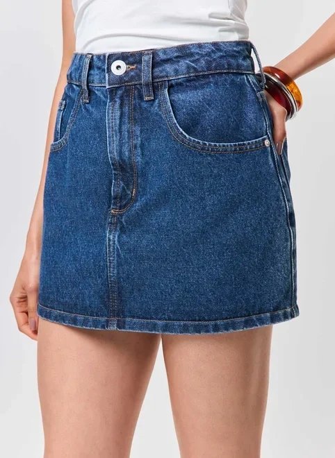 short saia jeans básico short saia jeans básico