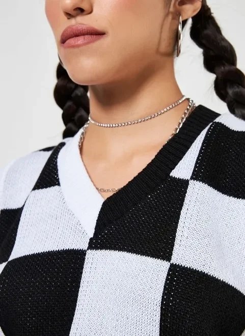 colete quadriculado preto e branco colete quadriculado preto e branco