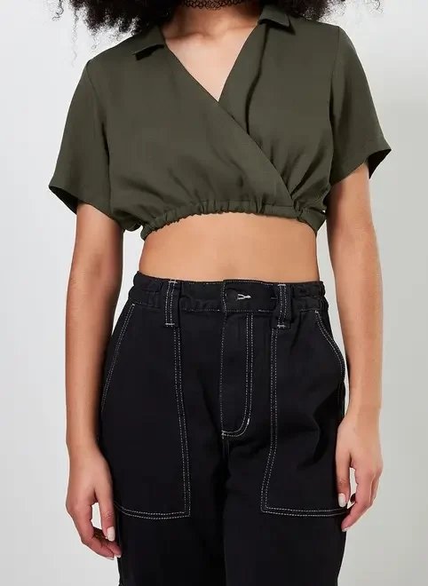 camisa cropped transpassada camisa cropped transpassada