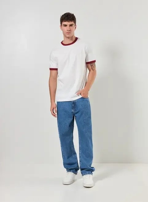 calça reta jeans calça reta jeans