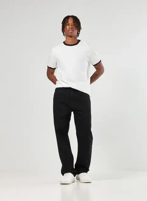 calça reta jeans calça reta jeans