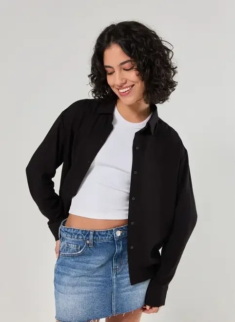 camisa oversized de manga longa camisa oversized de manga longa