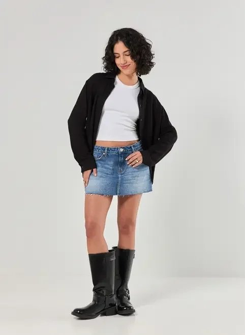 camisa oversized de manga longa camisa oversized de manga longa