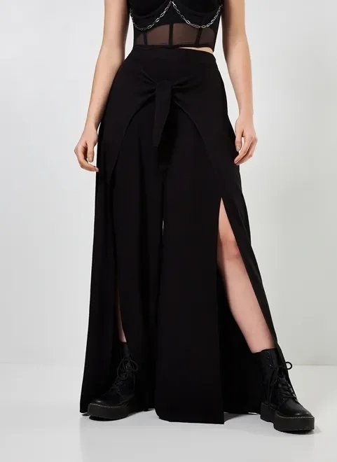 calça pareô preta com amarração calça pareô preta com amarração