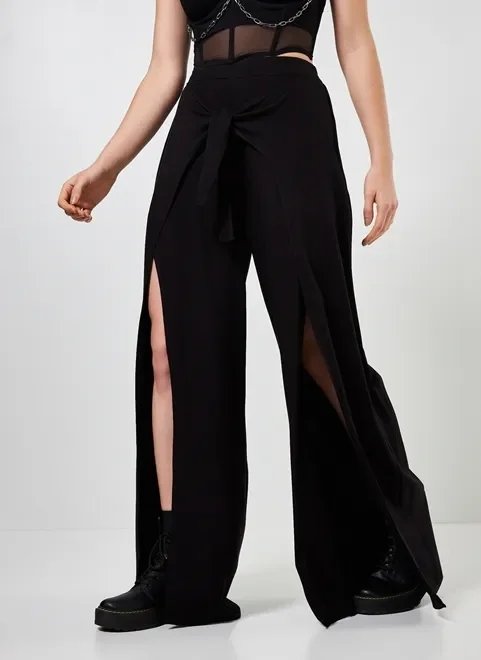 calça pareô preta com amarração calça pareô preta com amarração