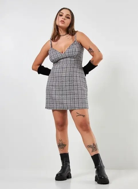 vestido curto tweed vestido curto tweed