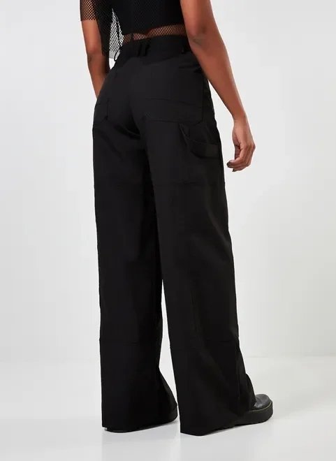 calça pantalona preta utilitária calça pantalona preta utilitária