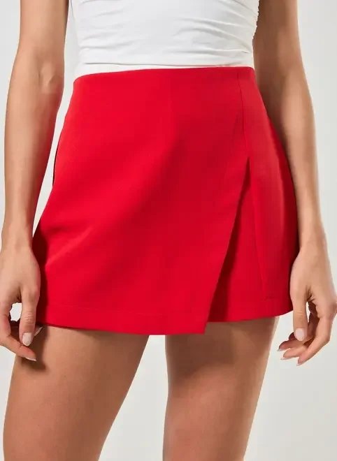 short saia de alfaiataria com fenda short saia de alfaiataria com fenda