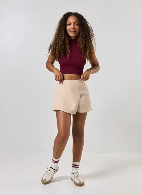 short saia de alfaiataria com fenda short saia de alfaiataria com fenda