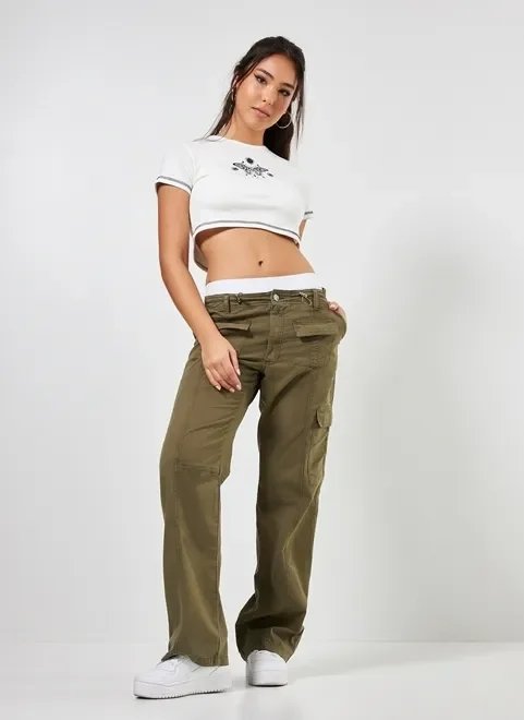 calça cargo verde militar calça cargo verde militar
