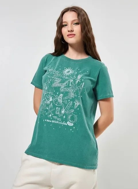 camiseta mística verde com strass camiseta mística verde com strass
