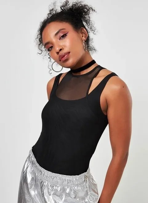 body hauter em tule preto body hauter em tule preto