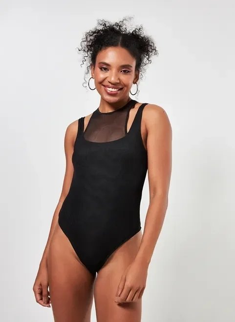body hauter em tule preto body hauter em tule preto