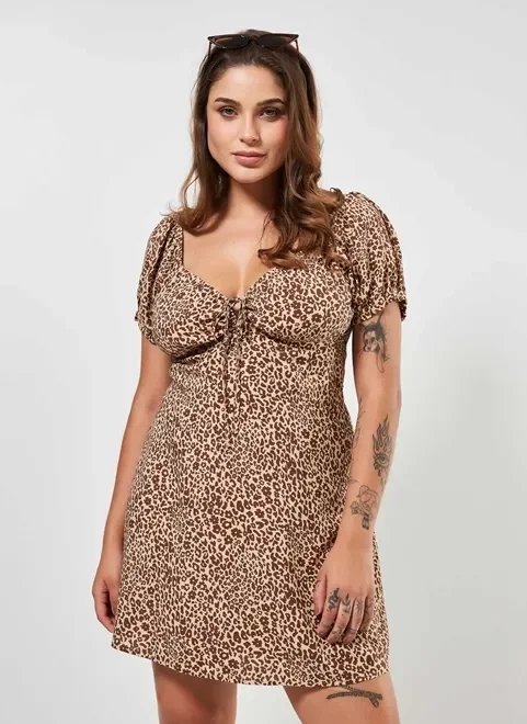 vestido macaquinho animal print oncinha vestido macaquinho animal print oncinha