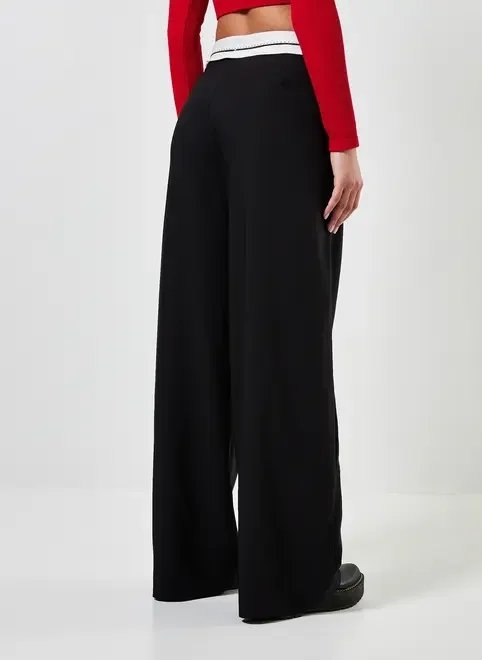 calça de alfaiataria pantalona cós virado calça de alfaiataria pantalona cós virado