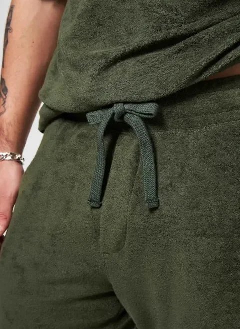 bermuda atoalhada verde militar bermuda atoalhada verde militar