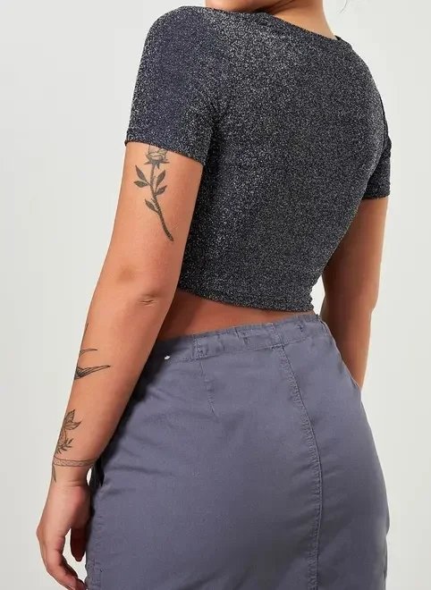 cropped azul marinho com brilho cropped azul marinho com brilho