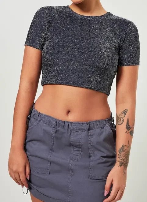 cropped azul marinho com brilho cropped azul marinho com brilho