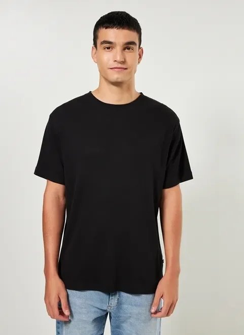 camiseta em malha canelada de ribana camiseta em malha canelada de ribana