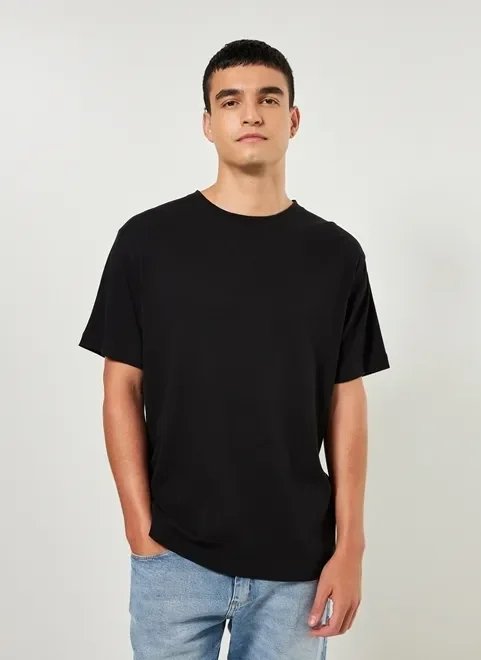 camiseta em malha canelada de ribana camiseta em malha canelada de ribana