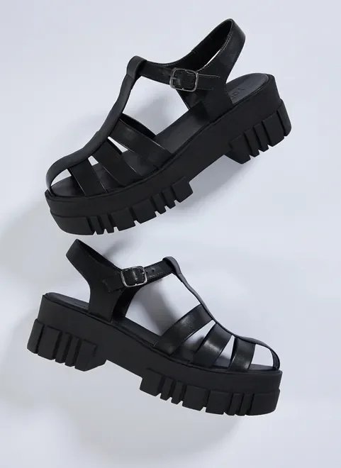 sandália plataforma tratorada com tiras sandália plataforma tratorada com tiras