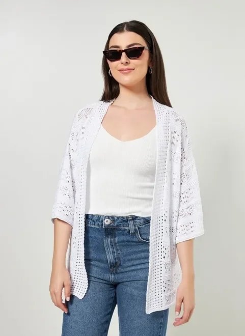 kimono em tricô branco boho kimono em tricô branco boho