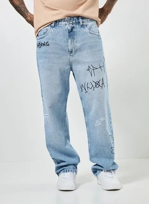 calça jeans reta grafites calça jeans reta grafites
