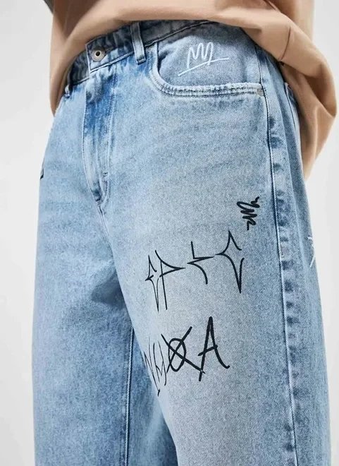 calça jeans reta grafites calça jeans reta grafites