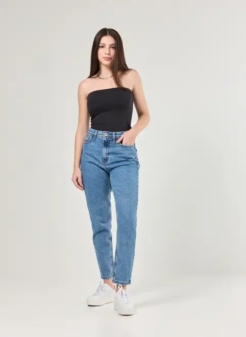 calça mom jeans de cintura alta calça mom jeans de cintura alta
