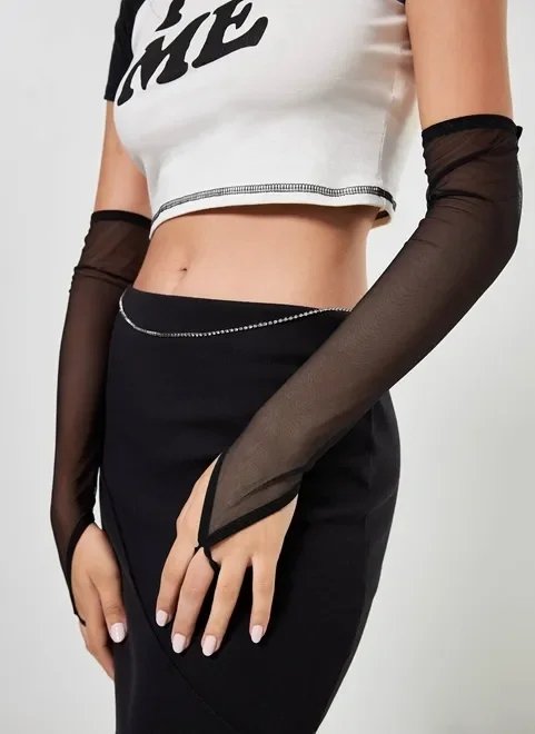 luva comprida em tule luva comprida em tule