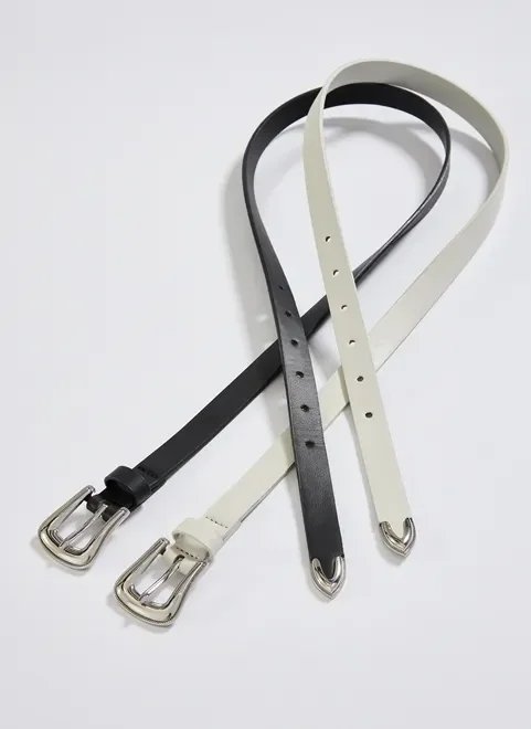 combo de cintos preto e off-white combo de cintos preto e off-white
