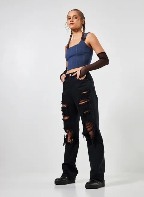 cropped corselet em retilínea cropped corselet em retilínea