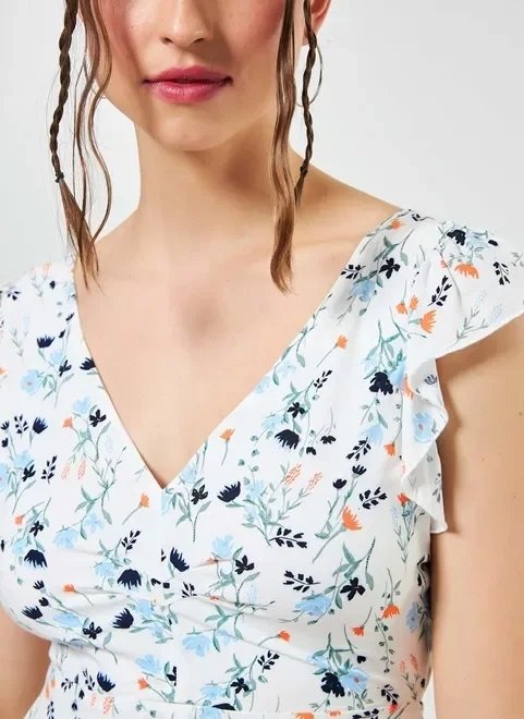 vestido off-white florzinhas vestido off-white florzinhas