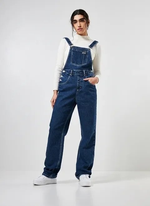 macacão em jeans circular macacão em jeans circular