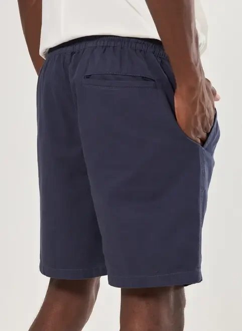 bermuda short em sarja azul marinho bermuda short em sarja azul marinho