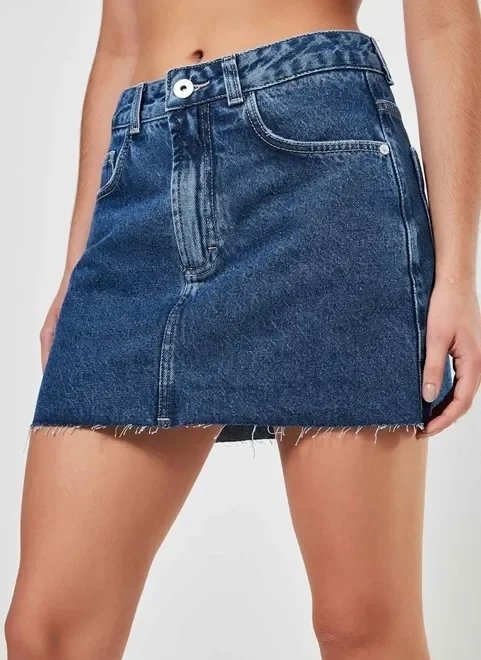 saia em jeans circular saia em jeans circular