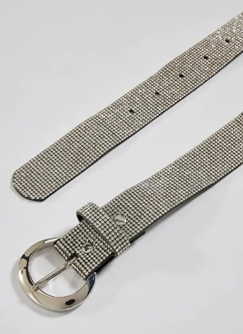 cinto prateado de strass cinto prateado de strass